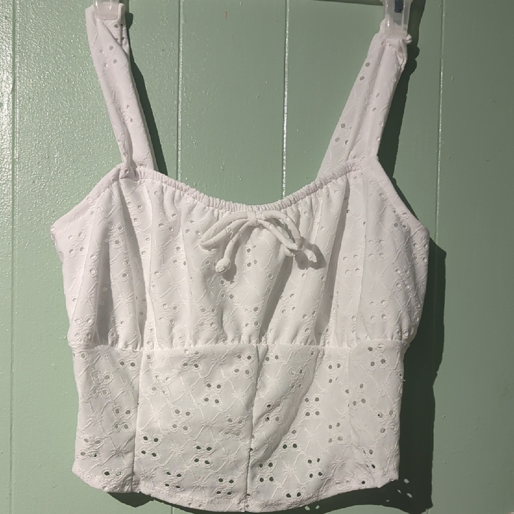 Rue21 White Bustier Tie Front Tank Top